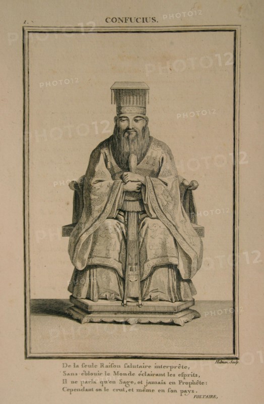 Portrait of the Chinese thinker and social philosopher Confucius, 1788. Artist: Helman, Isidore Stanislas (1743-1806/9)