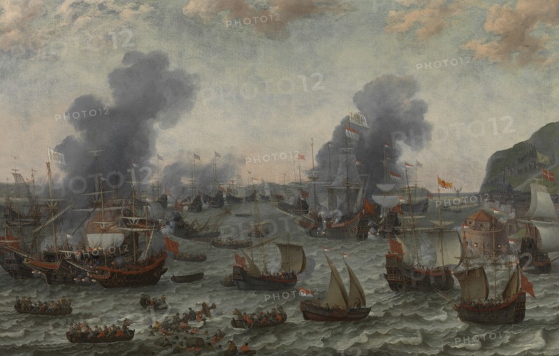 The Battle of Gibraltar, 25 April 1607, c. 1617. Artist: Willaerts, Adam (1577-1664)