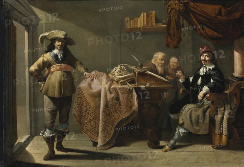 Almsgiving in a Notary's Office. Artist: Duck, Jacob (1600/10-1667)