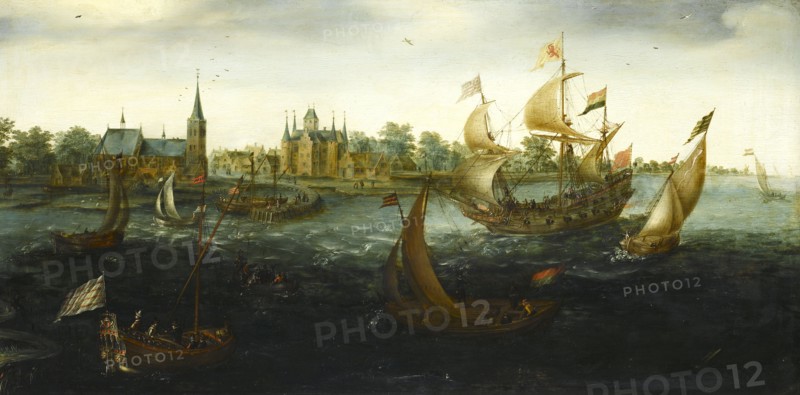 The Eendracht before IJsselmonde, 1618. Artist: Aert Anthonisz., (Aert van Antum) (ca. 1580-1620)