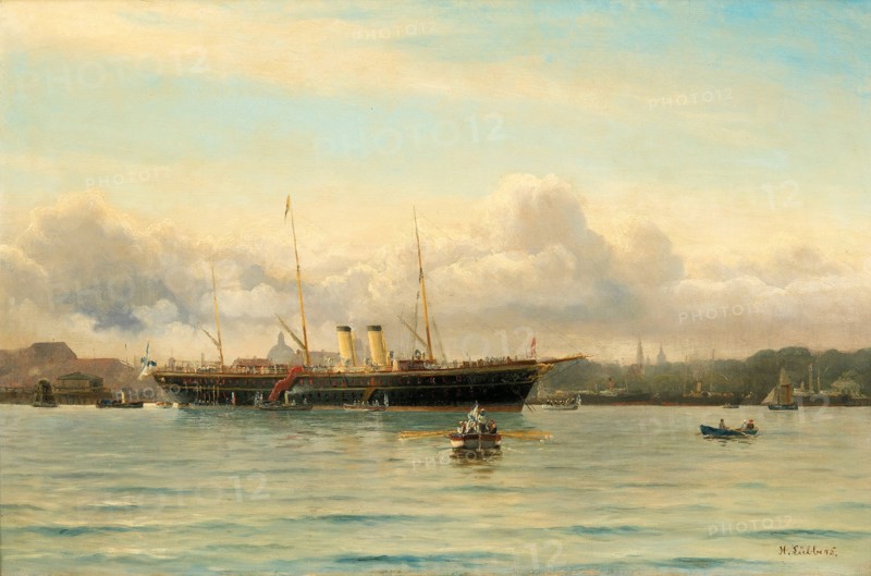 Imperial Yacht Polestar in Copenhagen Harbour. Artist: Lübbers, Holger Peter Svane (1850-1931)