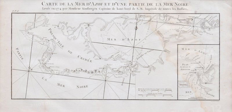 Map of the Crimea and the Sea of Azov, 1774. Artist: Kinsbergen, Jan Hendrik van (1735-1819)