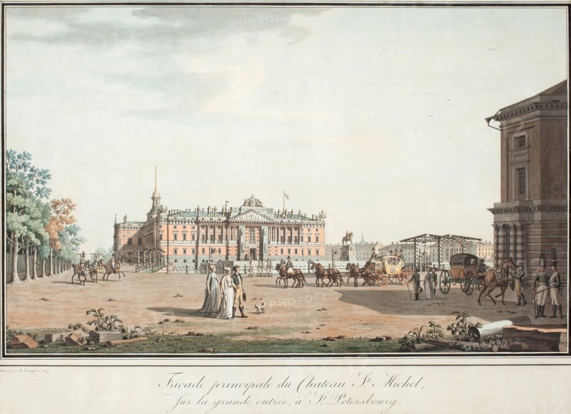 View of the Michael Palace in St. Petersburg, ca 1806. Artist: Paterssen, Benjamin (1748-1815)