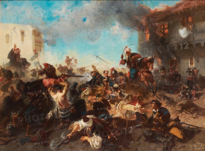 The Skirmish at Bender (Kalabaliken i Bender), 1877. Artist: Armand-Dumaresq, Charles Édouard (1826-1895)