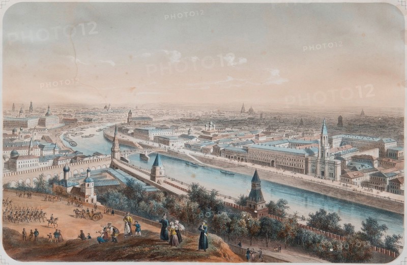 Panoramic view of Moscow, 1820s. Artist: Deroy, Isidore Laurent (1793-1886)