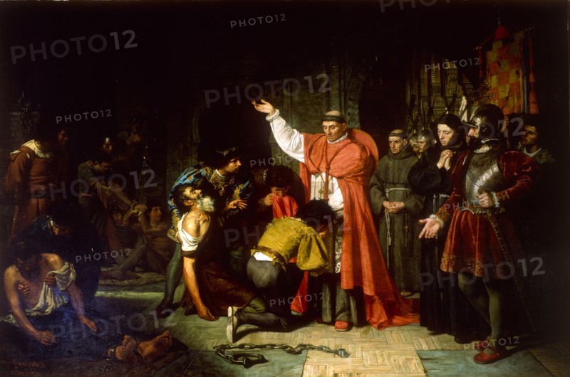 The liberation of Christian prisoners of Oran by Cardinal Cisneros, 1869. Artist: Jover y Casanova, Francisco (1836-1890)