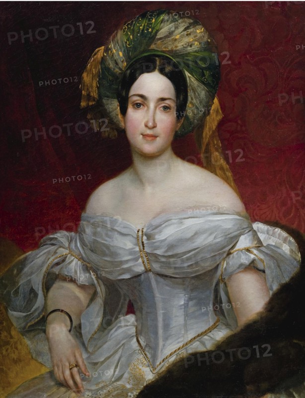 Portrait of Baroness Aurora Charlotta Demidova, née Stjernvall (1808-1902), 1837. Artist: Briullov, Karl Pavlovich (1799-1852)