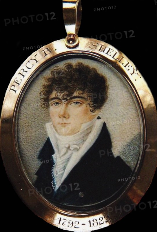 Portrait of the poet Percy Bysshe Shelley (1792-1822), ca 1825. Artist: Anonymous