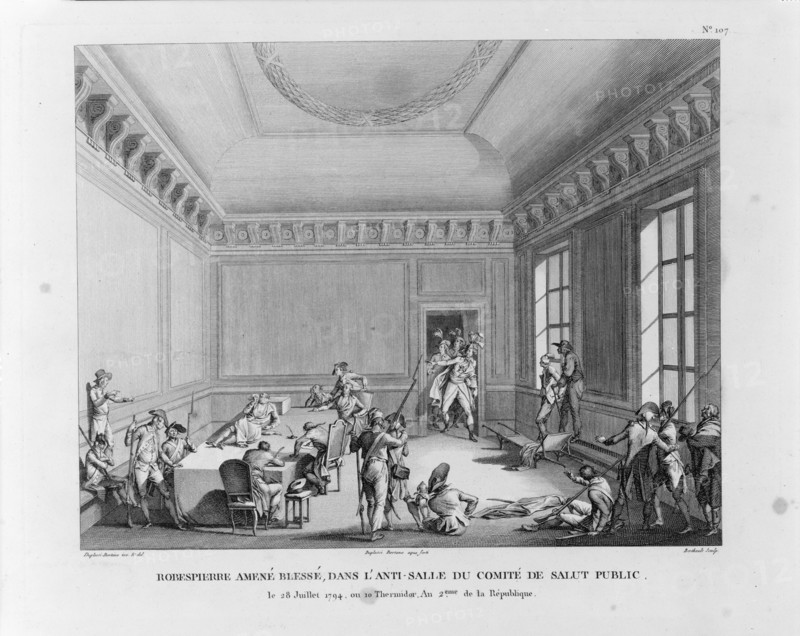 The Arrest of Robespierre on 27 July 1794, 1794. Artist: Berthault, Pierre Gabriel (1748-1819)