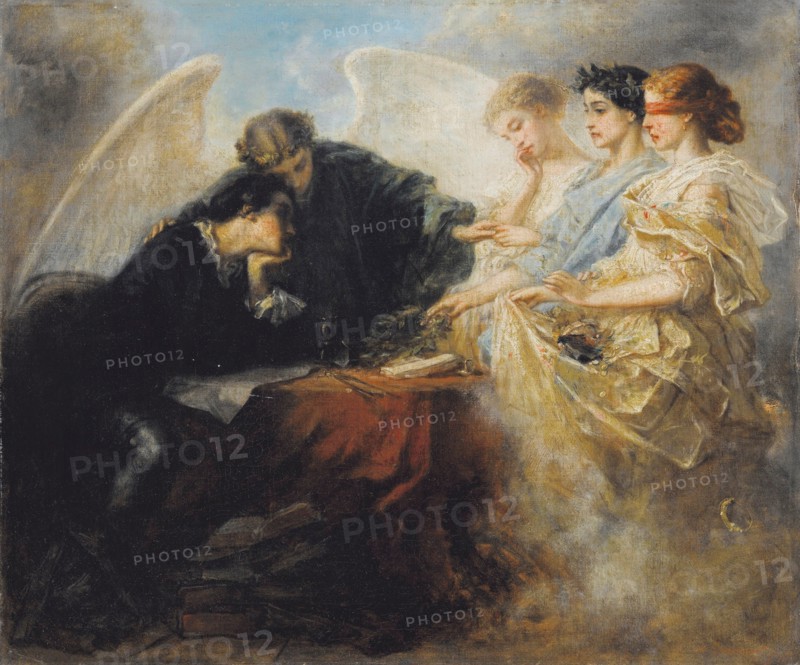 Young Man at the Crossroads, 1856. Artist: Beaumont, Charles-Édouard de (1812-1888)