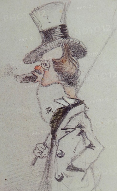 Dandy with a Cigar (Dandy au Cigare), ca 1857. Artist: Monet, Claude (1840-1926)