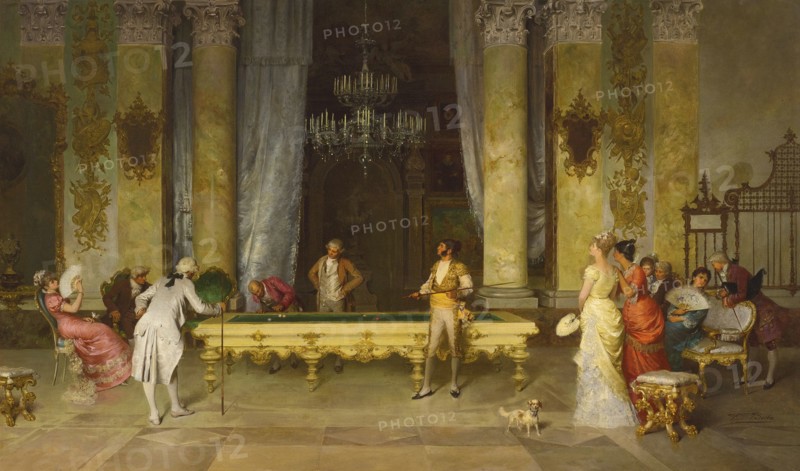 Game of Billiards. Artist: Beda, Francesco (1840-1900)