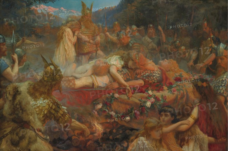 Death of a Viking warrior, 1909. Artist: Butler, Charles Ernest (1864-1933)