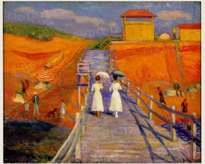 Cape Cod Pier, 1908. Artist: Glackens, William James (1870-1938)