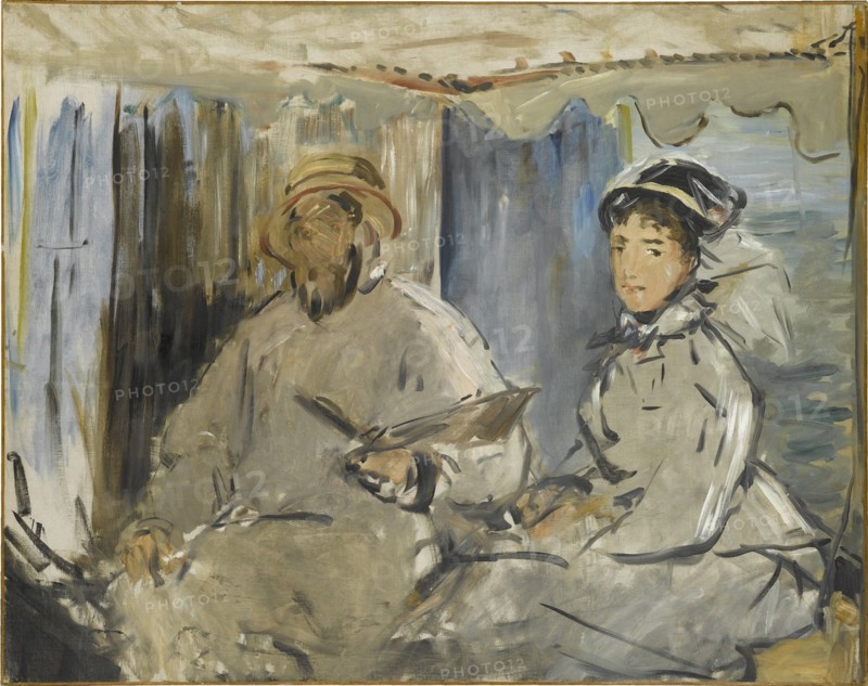 The painter Monet in his atelier, 1874. Artist: Manet, Édouard (1832-1883)