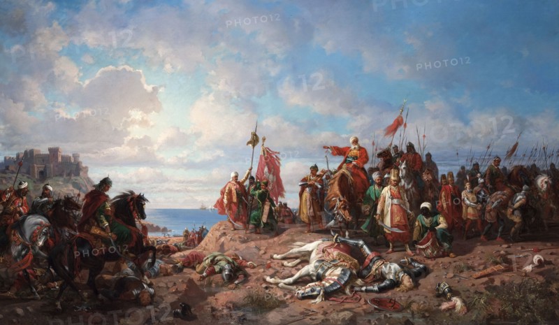 The death of king Wladyslaw III at Varna, 1865-1875. Artist: Khlebovsky, Stanislav (1835-1884)
