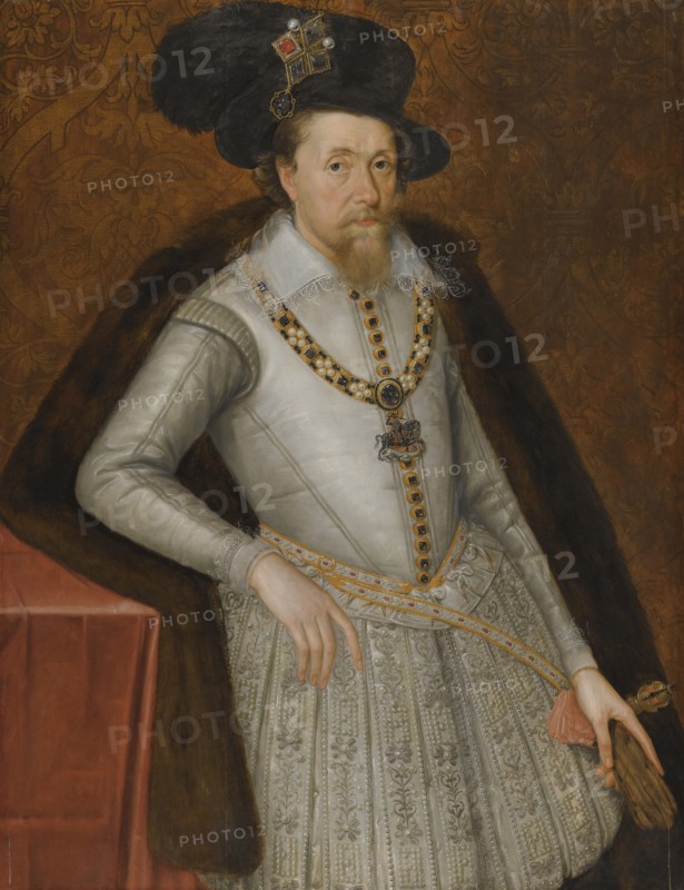 Portrait of King James I of England (1566-1625), Early 17th century. Artist: De Critz (Decritz), John, the Elder (1551/2-1642)