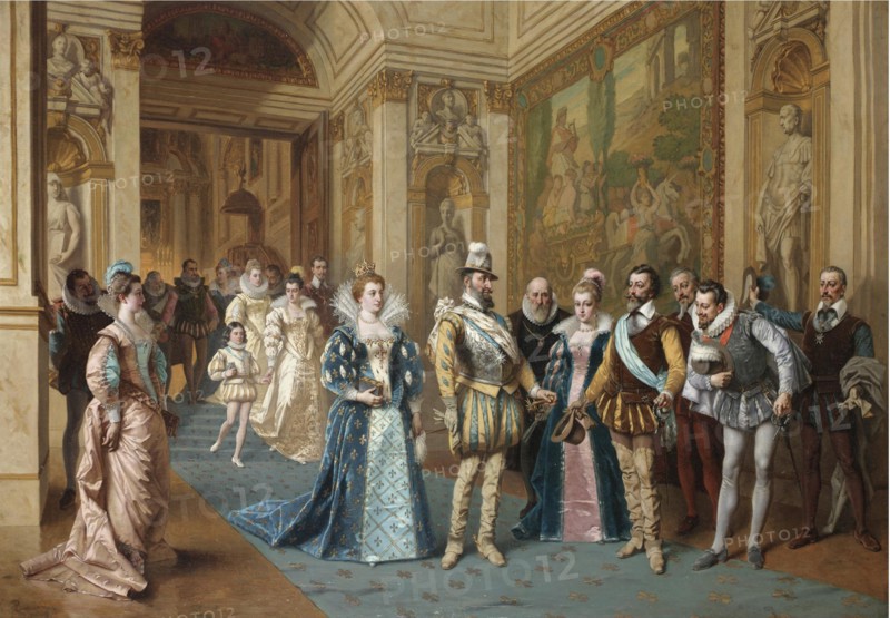 Henry IV and Marie de Médicis. Artist: Bakalowicz, Wladyslaw (1831-1904)