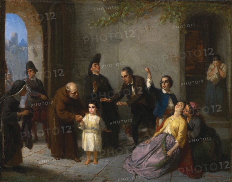 The Kidnapping of Edgardo Mortara, 1862. Artist: Oppenheim, Moritz Daniel (1800-1882)