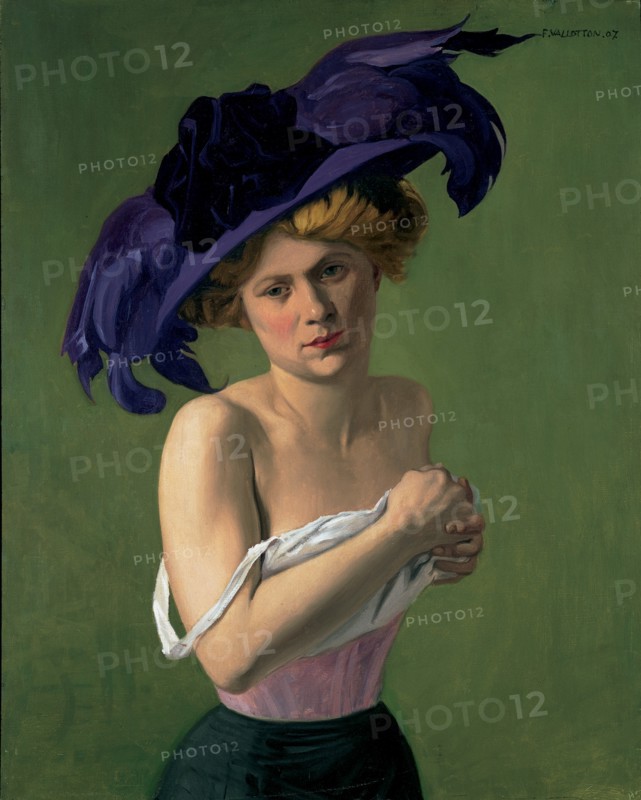Le chapeau violet, 1907. Artist: Vallotton, Felix Edouard (1865-1925)