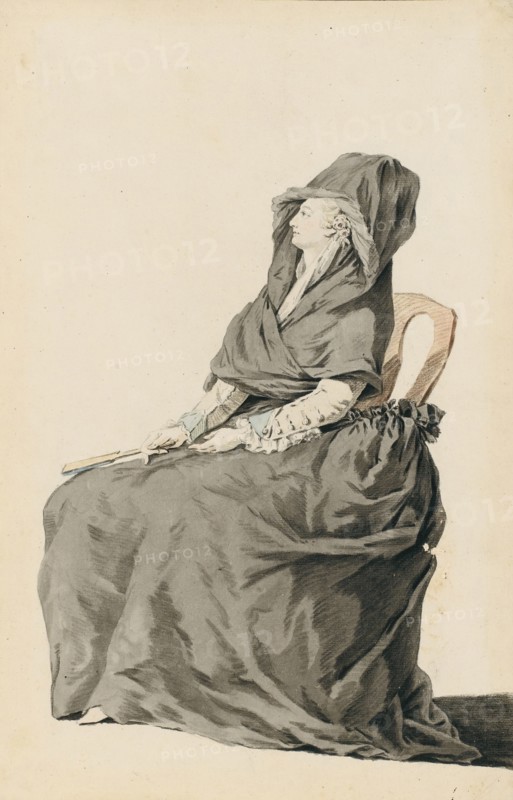 Portrait of Marie Antoinette during her trial, 1793. Artist: Anonymous