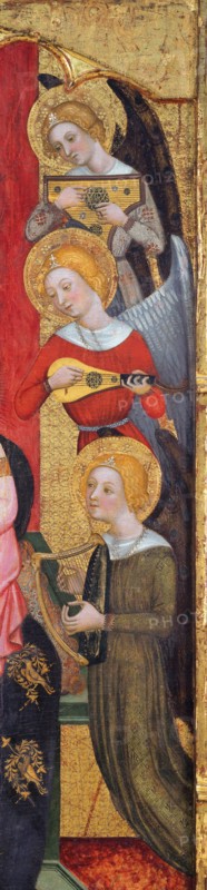 Madonna with Angels Playing Music (Detail), ca 1380. Artist: Serra, Pere (active ca 1357-1406)