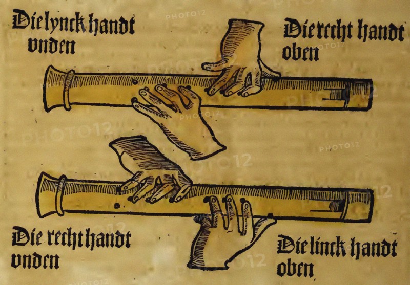 Recorder Duo (from Musica getutscht by Sebastianus Virdung), 1511. Artist: Virdung, Sebastian (1465-?)