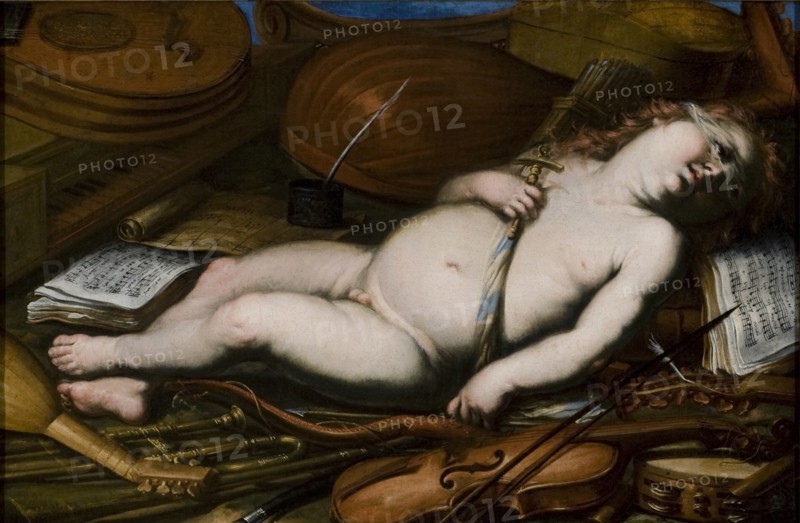 Cupid Among Musical Instruments, Mid of 17th century. Artist: Anonymous