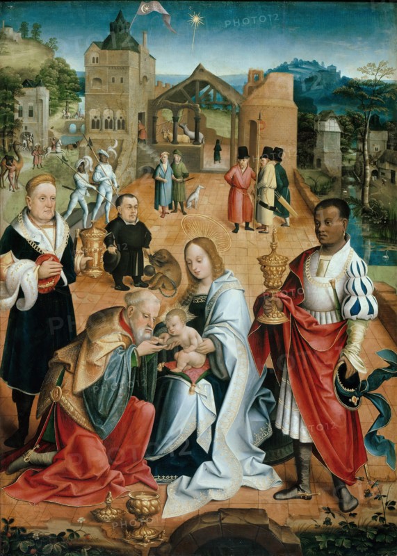 The Adoration of the Magi (Central Panel of the Triptych), 16th century. Artist: Utrecht, Jacob Claesz. van (ca. 1480-ca. 1530)