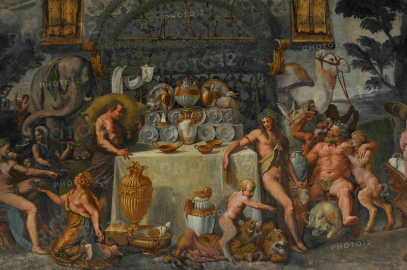 Fresco detail from the Chamber of Amor and Psyche, 1526-1534. Artist: Romano, Giulio (1499-1546)