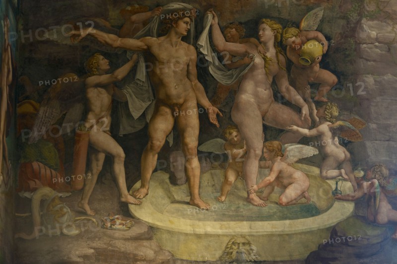 Fresco detail from the Chamber of Amor and Psyche, 1526-1534. Artist: Romano, Giulio (1499-1546)