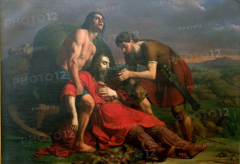 Polystratos and the Dying Darius, 1837. Artist: Masini, Cesare (1812-1891)