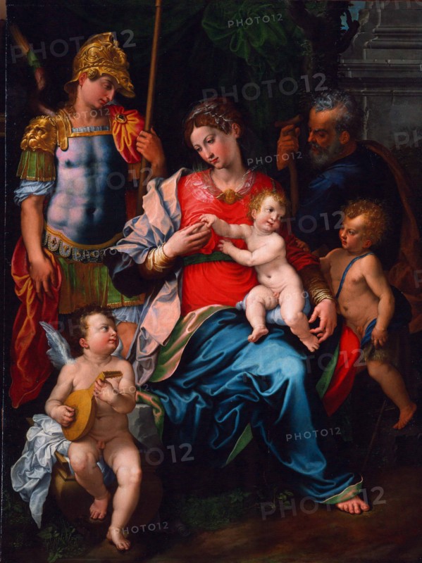 Virgin and Child with Saints John the Baptist, Michael the Archangel and Joseph, 1545. Artist: Sciolante da Sermoneta, Girolamo (1521-1575)