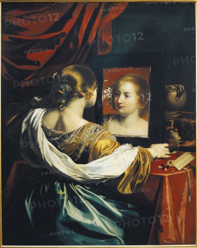 Vanity or Young woman at her toilet, c. 1626. Artist: Renieri (Régnier), Niccolo (c. 1590-1667)