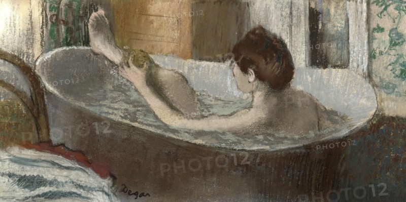Woman in her Bath, Sponging her Leg, 1883-1884. Artist: Degas, Edgar (1834-1917)