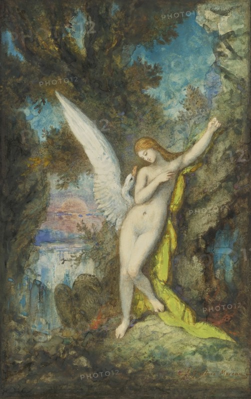 Leda and the Swan. Artist: Moreau, Gustave (1826-1898)