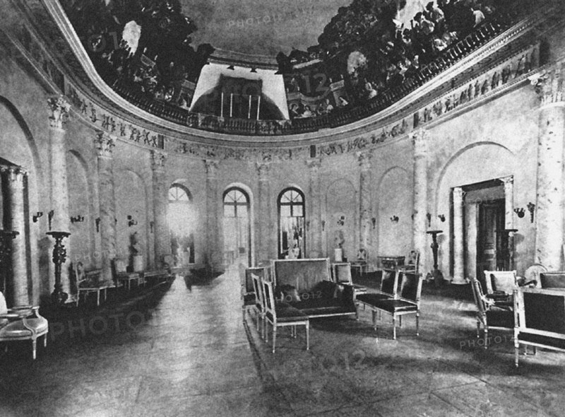 Ostafyevo Estate. Oval Hall, End of 19th century. Artist: Anonymous