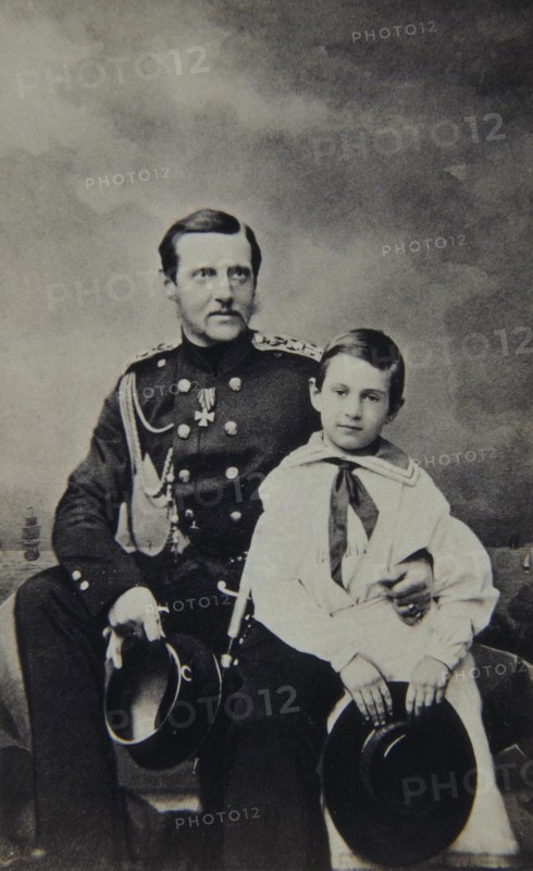 Portrait of Grand Duke Constantin Nikolaevich of Russia (1827-1892) with son Nicholas Constantinovic Artist: Levitsky, Sergei Lvovich (1819-1898)