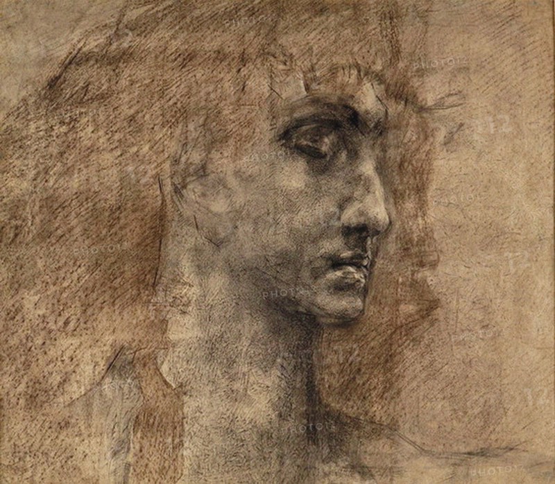 Demon's head, 1890. Artist: Vrubel, Mikhail Alexandrovich (1856-1910)