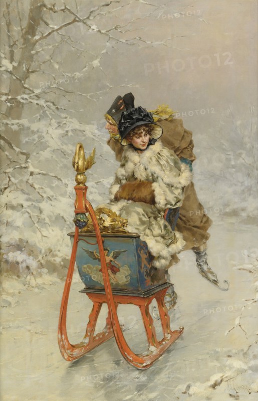 The Sleigh Ride. Artist: Kaemmerer, Frederik Hendrik (1839-1902)