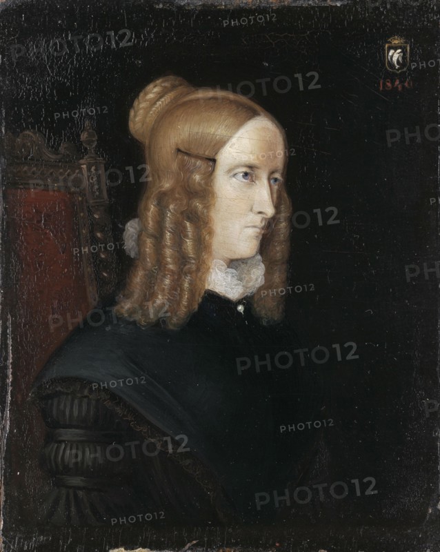 Portrait of Annette von Droste-Hülshoff (1797-1848), 1840. Artist: Sprick, Johann Joseph (1808-1842)