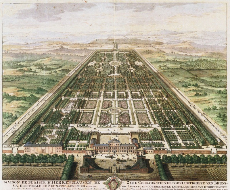 Herrenhausen: Castle and Gardens, c. 1745. Artist: Anonymous