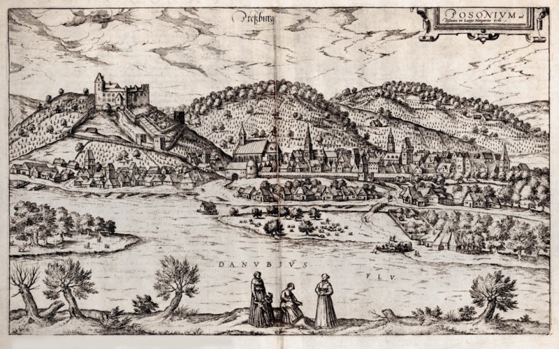 Pressburg (Bratislava). From: Civitates orbis terrarium), 1588. Artist: Braun, Georg (1541-1622)