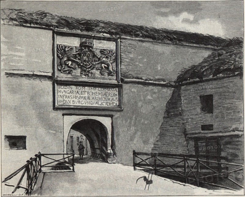 The Gate of the Old Fortress in Komárno, 1890s. Artist: Háry, Gyula (Julius) (1864-1946)