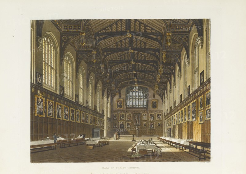 Hall of Christ Church, 1814. Artist: Tomkins, Thomas (1743-1816)