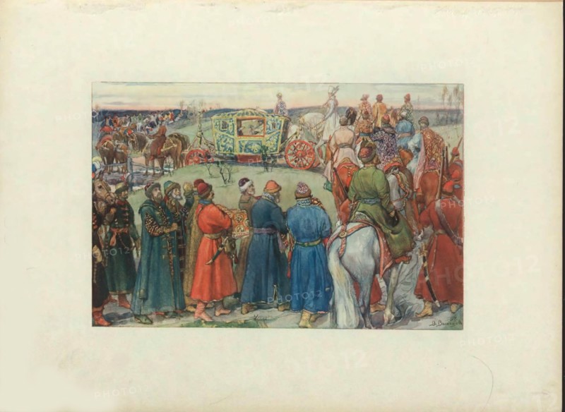 Tsar's Alexei Mikhailovich Ride to the Hunt, 1896. Artist: Vasnetsov, Viktor Mikhaylovich (1848-1926)