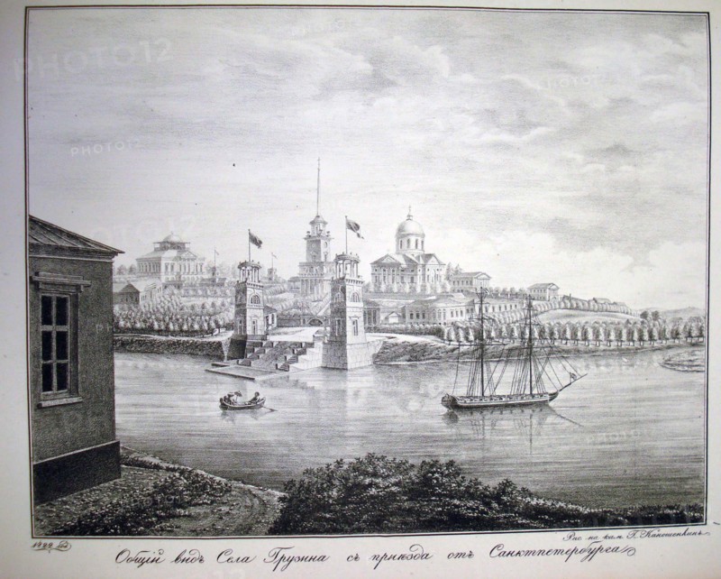The Gruzino estate, 1821-1822. Artist: Kanoshenkin, G. (active 1820s)