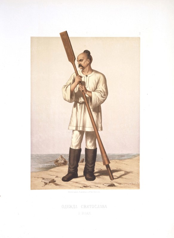 The garment of Grand Prince Sviatoslav I of Kiev, 1877. Artist: Strekalov, Stepan Stepanovich (1813-1893)