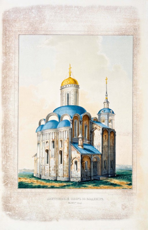 The Cathedral of Saint Demetrius in Vladimir, 1834. Artist: Thon, Konstantin Andreyevich (1794-1881)