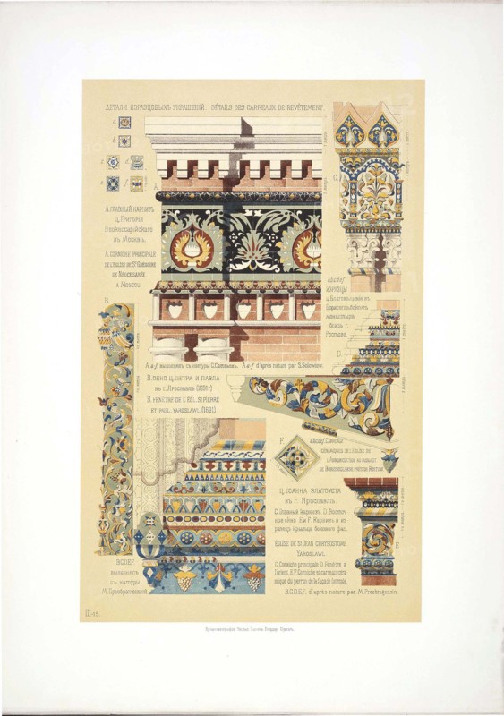 Ancient Russian Ornamental Tiles, 1895-1898. Artist: Suslov, Vladimir Vasilyevich (1857-1921)